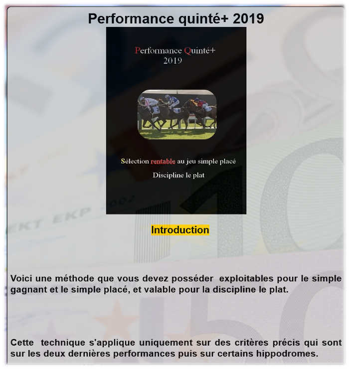 performances quinté+ 2019