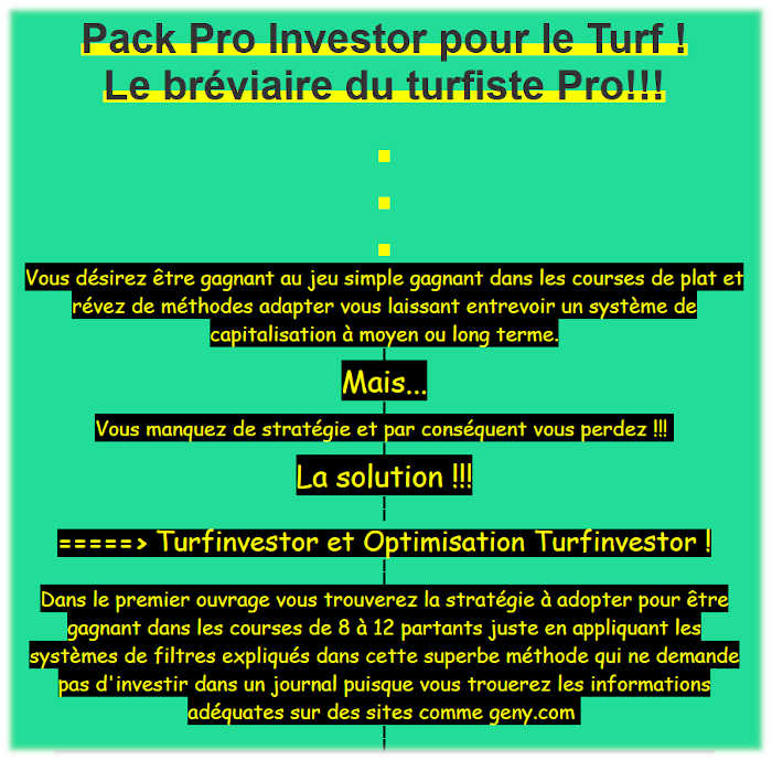 PACK PRO INVESTOR POUR LE TURF