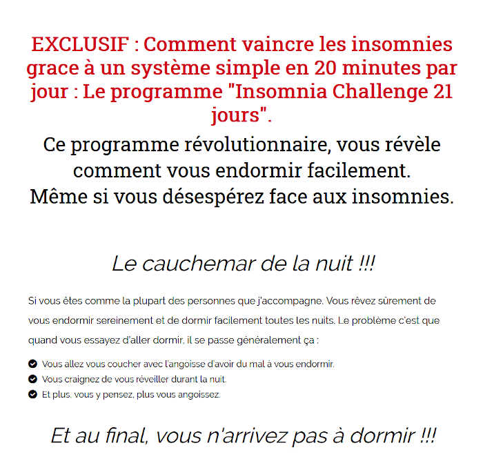 Insomnia Challenge 21 jours