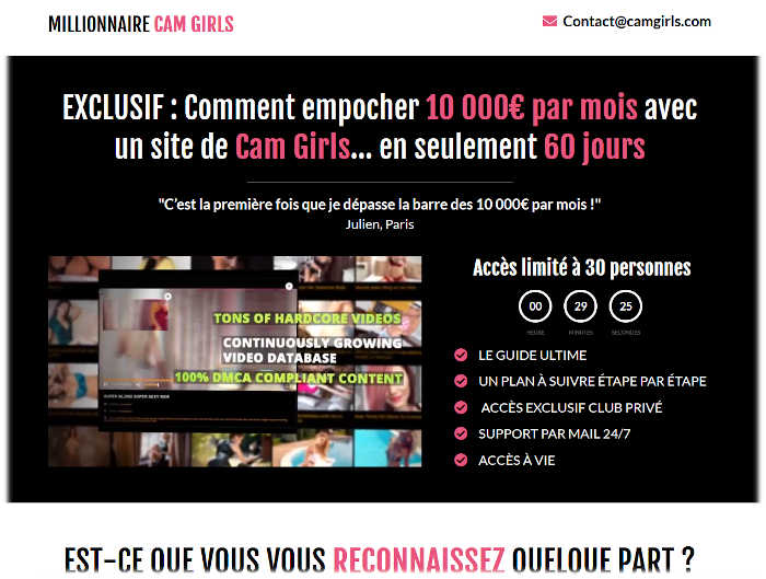 5000 euros par mois avec un site de Cam Girls
