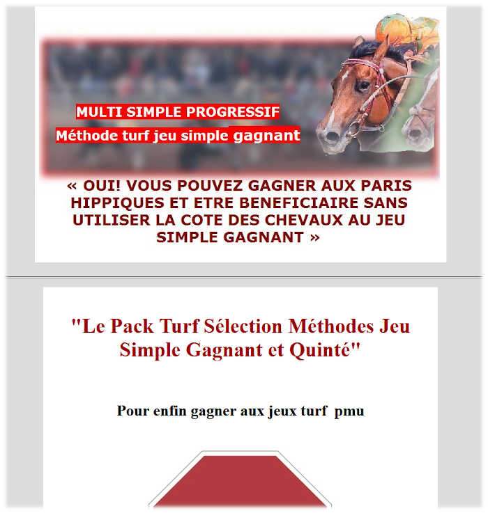 Turf, Le pack Sélection jeux simple gagnant