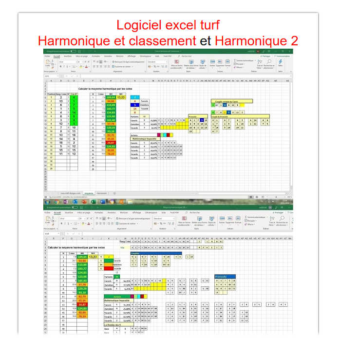  2 logiciels excel turf harmonique et harmonie