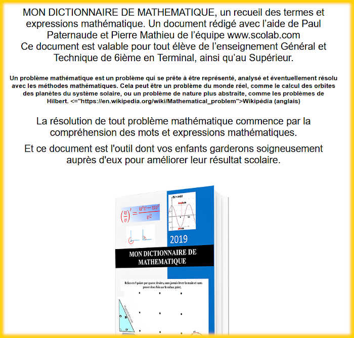 Dictionnaire de Mathématique