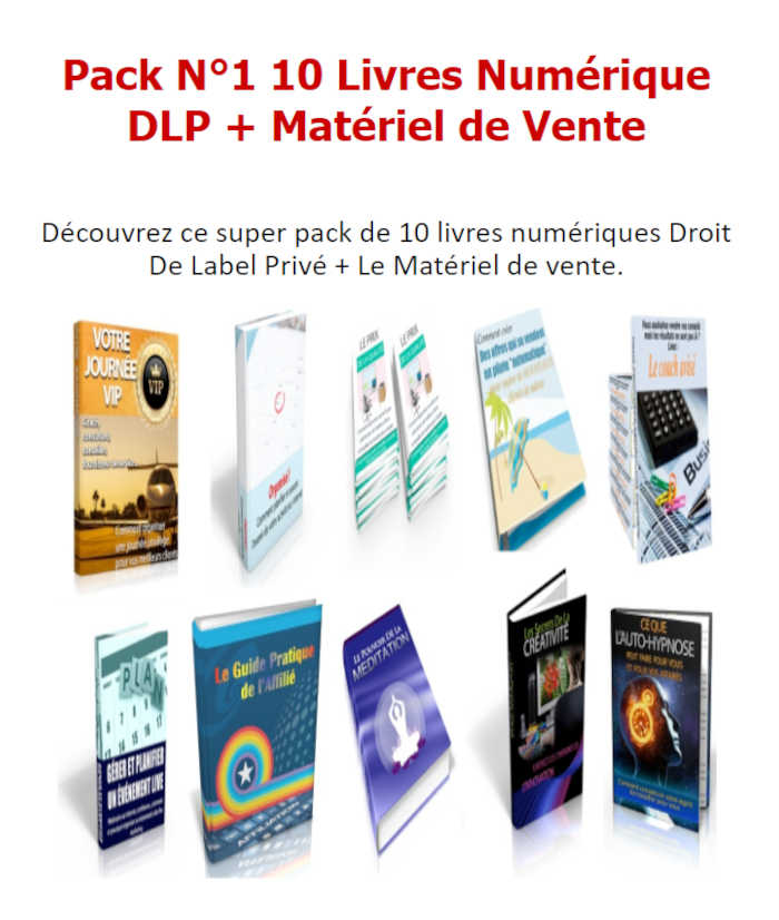 Pack N°1 10 Livres Numérique DLP + Matériel de Vente